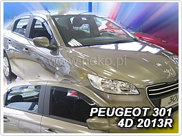 Plexi ofuky oken Peugeot 301, 2013- přední + zadní