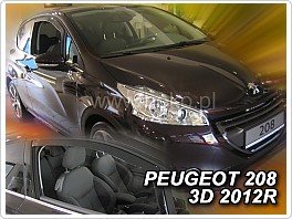 Plexi ofuky oken, deflektory Peugeot 208, 3dveř. 2012- přední