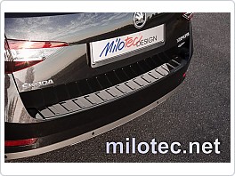 Práh pátých dveří s výstupky, ABS černý klavírlak, Škoda Superb 3. Combi, Milotec