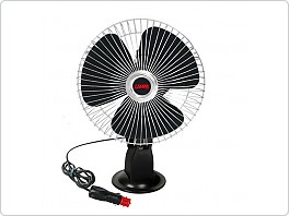 Ventilátor do auta 12V, kovový na betelnou přísavku CHROME FAN 20cm