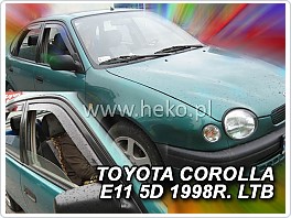 Plexi ofuky, Toyota Corolla E11 5Dveř. 1997-2001 přední + zadní pro liftback