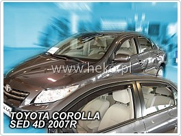 Plexi ofuky oken, deflektory, Toyota Corolla 4Dveř 2007-2013, přední