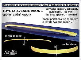 Křídlo, zadní spoiler, Toyota Avensis, 97-02 sedan