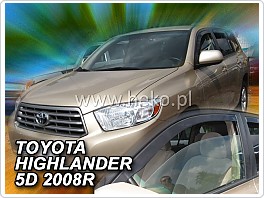 Plexi ofuky oken, deflektory, Toyota Highlander 2007- přední