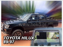 Plexi ofuky oken, deflektory Toyota Hilux N13, 4dveř.1989-1997, přední + zadní