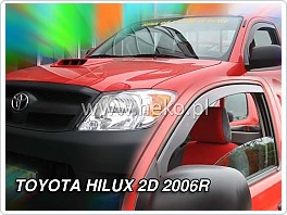 Plexi ofuky oken, deflektory, Toyota Hilux 2Dveř 2006-2015, přední