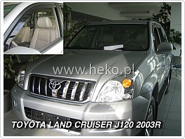 Plexi ofuky oken, deflektory, Toyota Land Cruiser J120, 2003-2009, přední