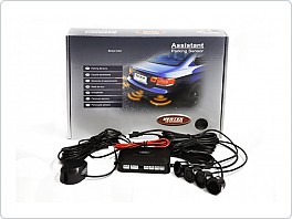 Parkovací, couvací asistent AMIO, pípák, černé senzory 4x