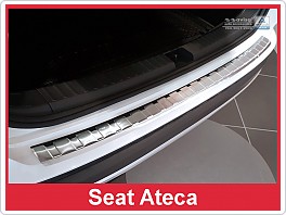 Ochranný nerezový práh zadního nárazníku, kryt hrany nárazníku Seat Ateca 2016-