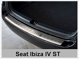 Ochranný nerezový práh zadního nárazníku, kryt hrany nárazníku Seat Ibiza ST Combi 2010-