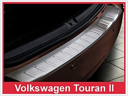Ochranný nerezový práh zadního nárazníku, kryt hrany nárazníku VW Touran 2010-2015