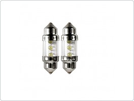Autožárovka LED, Sufit 3 LED, 12V, 31mm, bílá, 2ks