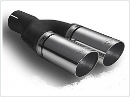 Koncovka výfuku Profi nerez, kulatá 2x60mm, vstup 50mm