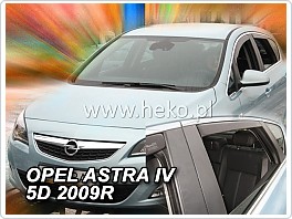 Plexi ofuky, deflektory Opel Astra J, 2010-2015 přední + zadní pro hatchback