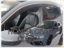 Plexi ofuky oken, deflektory, Honda Civic 2017- přední + zadní