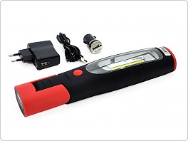 LED svítilna (baterka) 300Lm 3W COB 2200mAh, magnetická USB dobíjecí