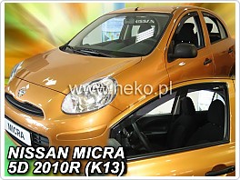 Plexi ofuky, deflektory Nissan Micra 5dveř. 2011-2016, přední