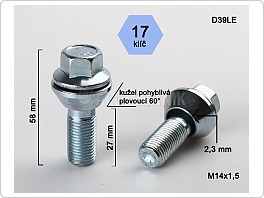 Šroub kolový plovoucí 14x1,5x27 kužel