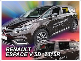 Plexi ofuky oken, deflektory, Renault Espace 2015- přední + zadní