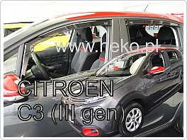Plexi ofuky oken, deflektory, Citroen C3, 2017-, přední + zadní