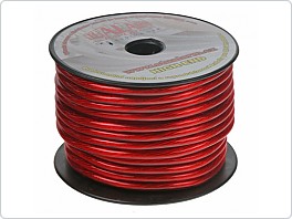 Napájecí kabel 10mm, červeně transparentní