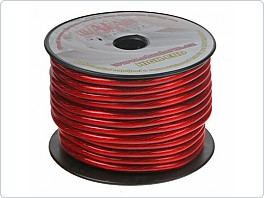Napájecí kabel 10mm, červeně transparentní