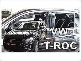 Plexi ofuky oken, deflektory, VW T-Roc, 2017- přední + zadní