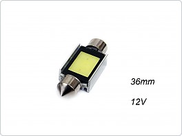 Autožárovka LED sufit COB2, 12V 36mm, bílá 1ks