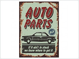 Plechová cedule Auto Parts, 20x30cm