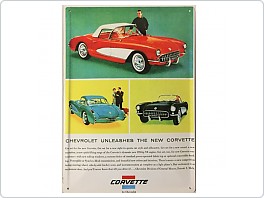 Plechová cedule Corvette, 20x30cm