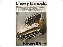 Plechová cedule Chevrolet Nova SS, 20x30cm 