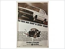 Plechová cedule Dodge Charger, 20x30cm