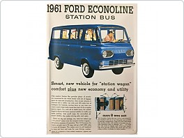 Plechová cedule Ford Econoline, 20x30cm