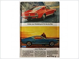 Plechová cedule Ford Mustang Shelby GT 500, 20x30cm