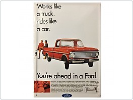 Plechová cedule Ford pickup 1967, 20x30cm