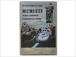 Plechová cedule Porsche World Champion, 20x30cm