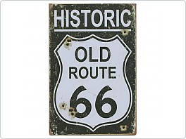 Plechová cedule Route 66, Historic, 20x30cm