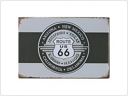 Plechová cedule Route 66, 20x30cm