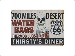 Plechová cedule Route 66, 700 miles, 20x30cm