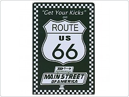 Plechová cedule Route 66, Get Your Kicks 20x30cm