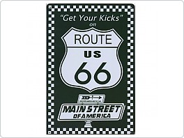 Plechová cedule Route 66, Get Your Kicks 20x30cm
