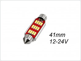 Autožárovka LED sufit 12SMD, 12-24V 41mm, bílá