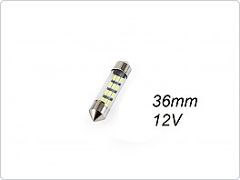 Autožárovka LED sufit 12SMD, 12V 36mm, bílá