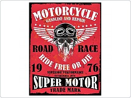Plechová cedule moto Super Motor 1976, 20x30cm
