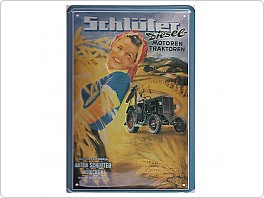 Plechová cedule traktor Schluter Diesel,  20x30cm