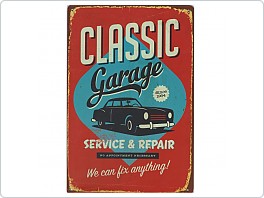 Plechová cedule Classic Garage, 20x30cm