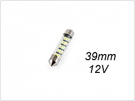 Autožárovka LED sufit 15SMD, 12V 39mm, bílá