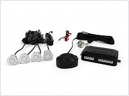 Parkovací, couvací asistent VERTEX, pípák, stříbrný senzory 4x