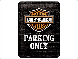 Plechová cedule Harley Davidson Parking Only, 15x20cm