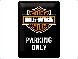 Plechová cedule Harley Davidson Parking Only, 30x40cm